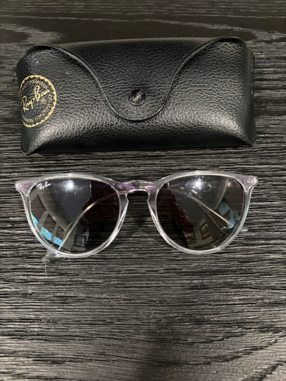 Ray-Ban Women's Erika Clear/Purple Transparent Frame Sunglasses